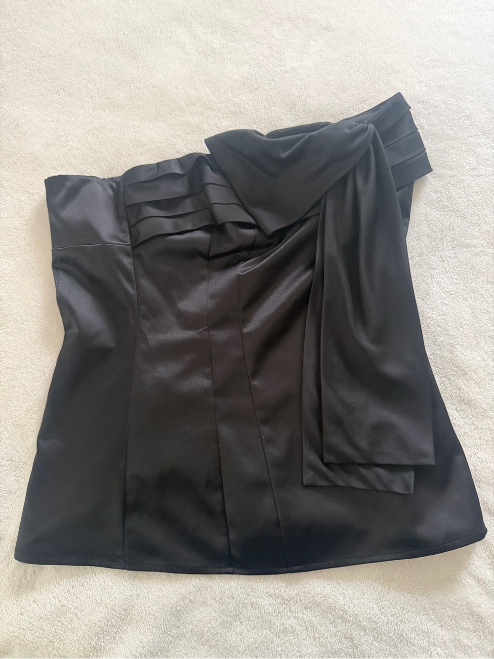 The Limited Black Satin Strapless Bustier Top